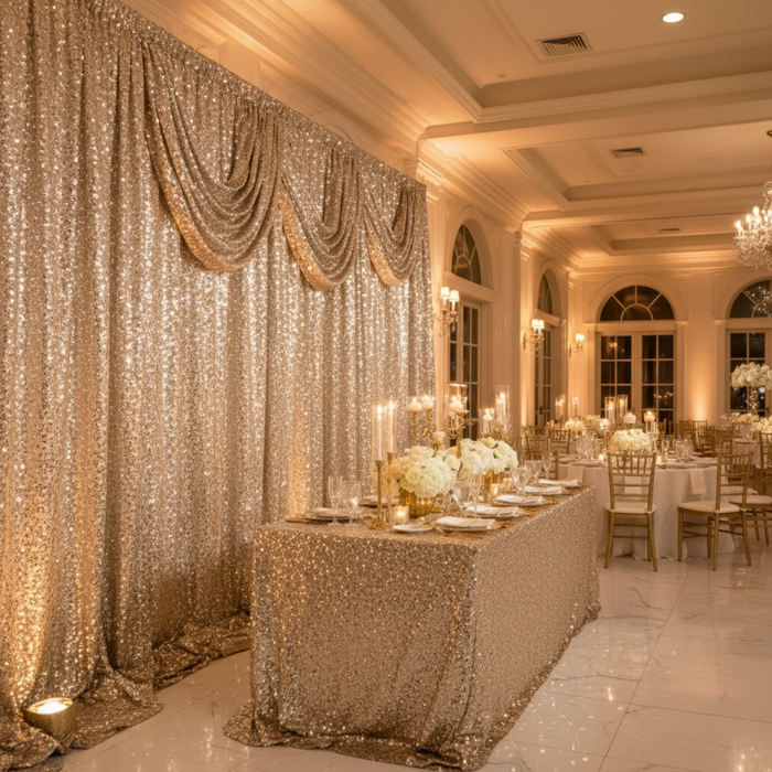 Champagne Sequin Drape
