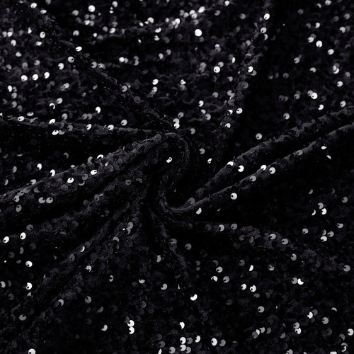 10 yards Sequin Velvet Fabric Roll - Black