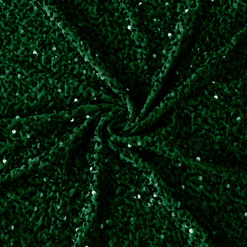 10 yards Sequin Velvet Fabric Roll - Emerald Green