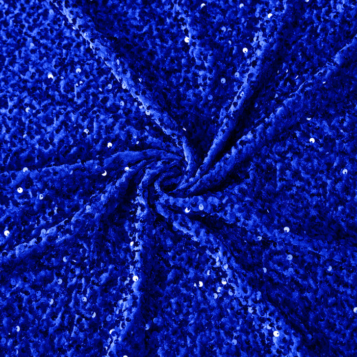 10 yards Sequin Velvet Fabric Roll - Royal Blue