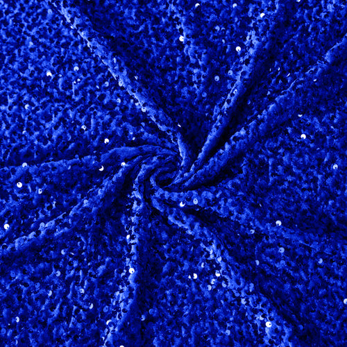 10 yards Sequin Velvet Fabric Roll - Royal Blue