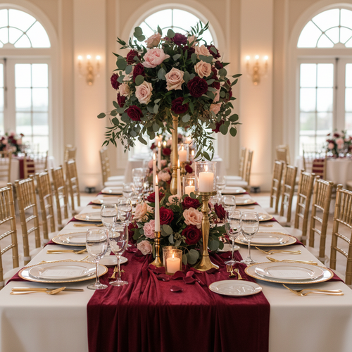 10 yards Velvet Fabric Roll - Burgundy.