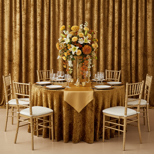 10 yards Velvet Fabric Roll - Mustard Gold.