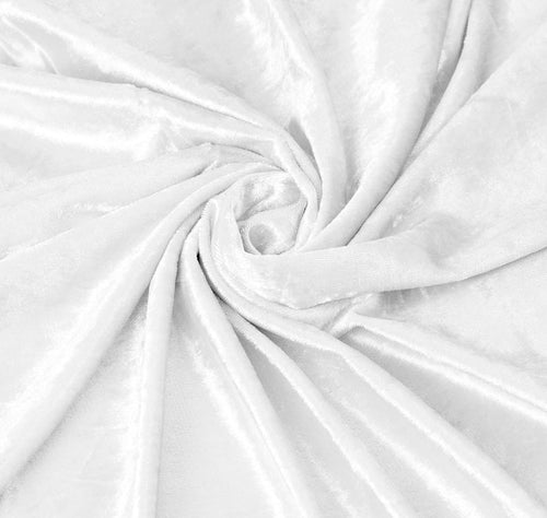 10 yards Velvet Fabric Roll - White - CV Linens