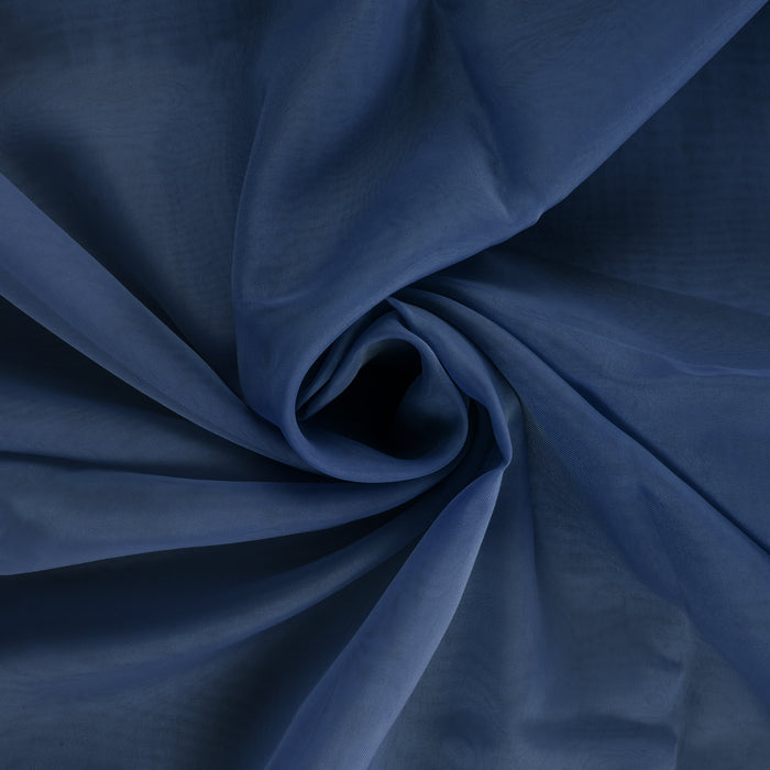 10 yards x 118" Flame Retardant (FR) Voile Sheer Fabric Roll/Bolt - Navy Blue - CV Linens