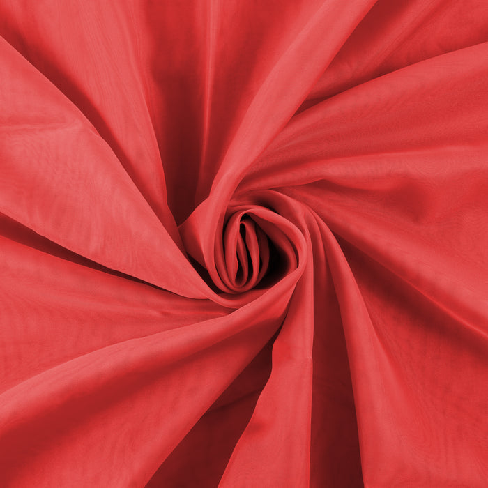 10 yards x 118" Flame Retardant (FR) Voile Sheer Fabric Roll/Bolt - Red - CV Linens