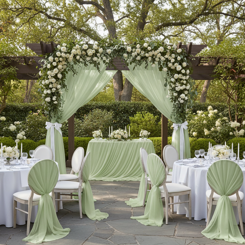 Sage Green Voile Outdoor Drape