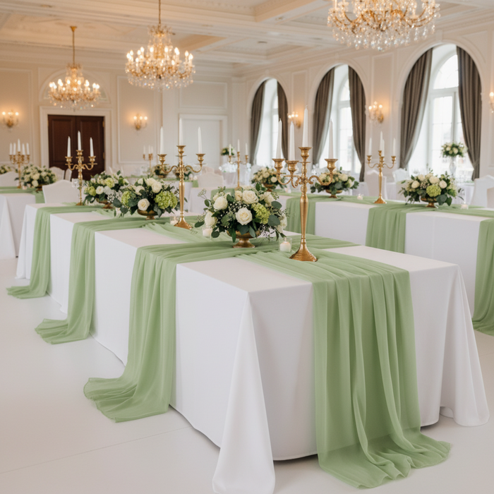 Sage Green Voile Table Runner