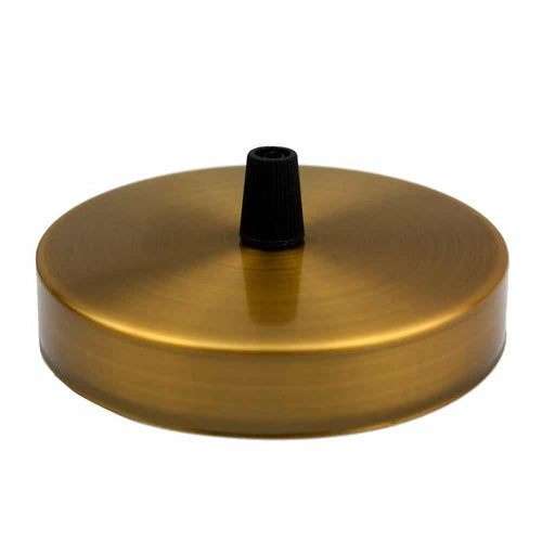 100mm Yellow Brass Metal Round Single Outlet Ceiling Rose ~3094