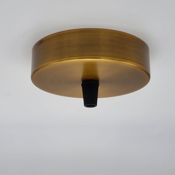 100mm Yellow Brass Metal Round Single Outlet Ceiling Rose ~3096