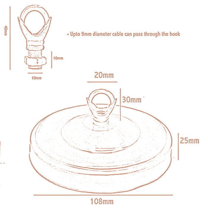 108mm Diameter Green Brass Color Ceiling Rose Hook Plate Light Fitting Chandelier - Shop for LED lights - Transformers - Lampshades - Holders | LEDSone UK