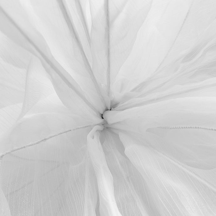 120cm Sculptural Fabric Flower Centerpiece/Floor Stand - White -Close-Up View