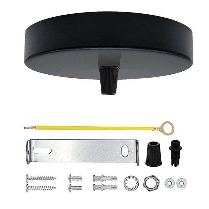 120mm Black Metal 6 Outlet Ceiling Rose Pendant Light Fitting~2778