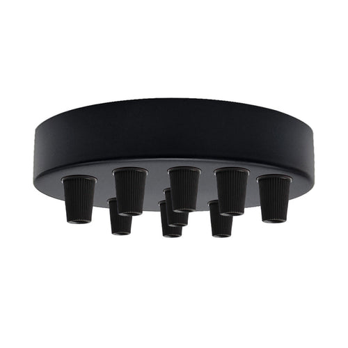 120mm Black Metal 9 Outlet Ceiling Rose Pendant Light Fitting~2775