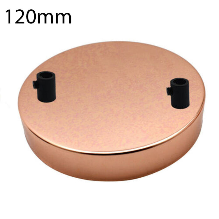 120mm Rose Gold Metal 2 Outlet Ceiling Rose Pendant Light Fitting~2809