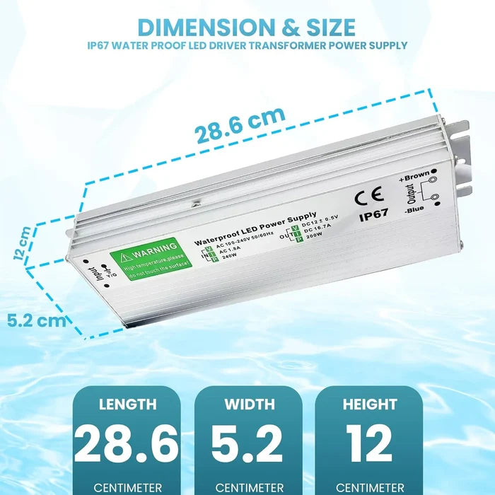 12V 300W IP67 Waterproof LED Driver Constant Voltage ~3354