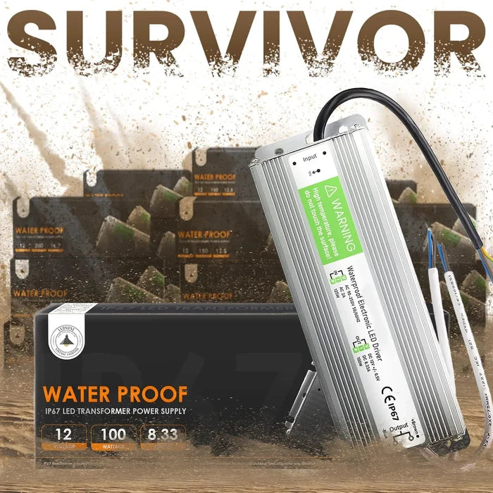 12V 300W IP67 Waterproof LED Driver Constant Voltage ~3354