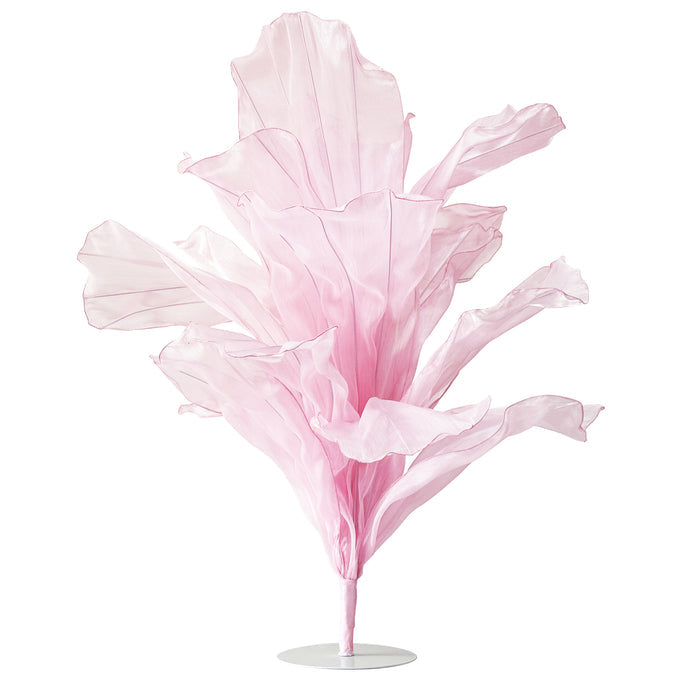 150cm Sculptural Fabric Flower Centerpiece/Floor Stand - Pastel Pink - plain white background