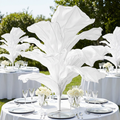 150cm Sculptural Fabric Flower Centerpiece/Floor Stand - White - Outdoor Event View