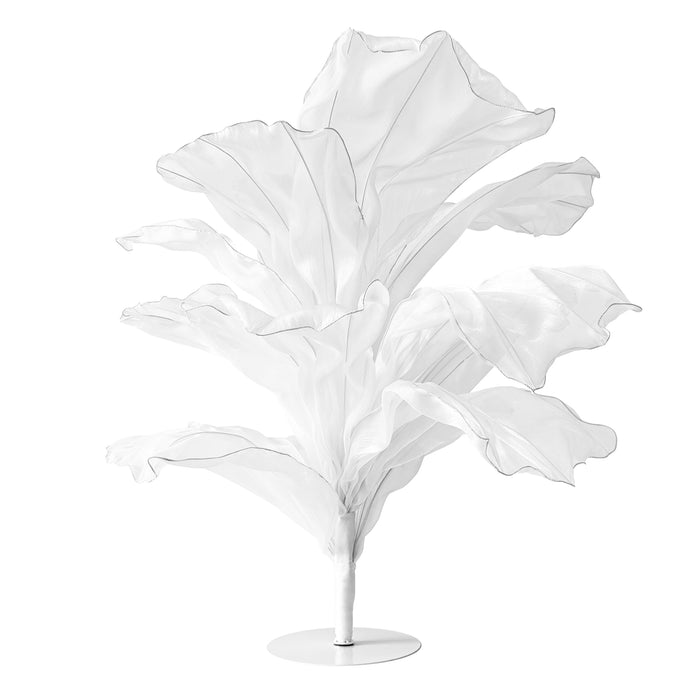 150cm Sculptural Fabric Flower Centerpiece/Floor Stand - White - plain white background