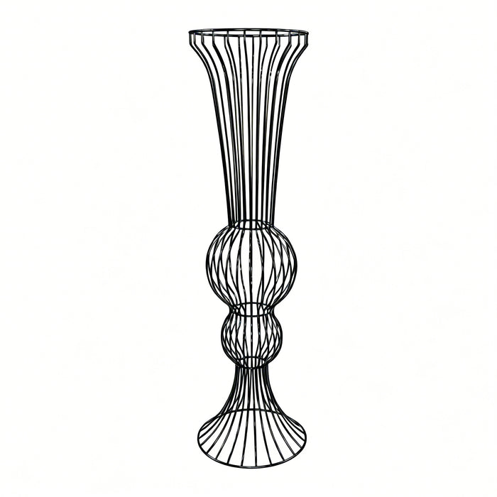 Metal Wire Floral Stand Centerpiece Black full view