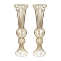 2pcs/set Metal Wire Floral Stand Centerpiece Gold bundle