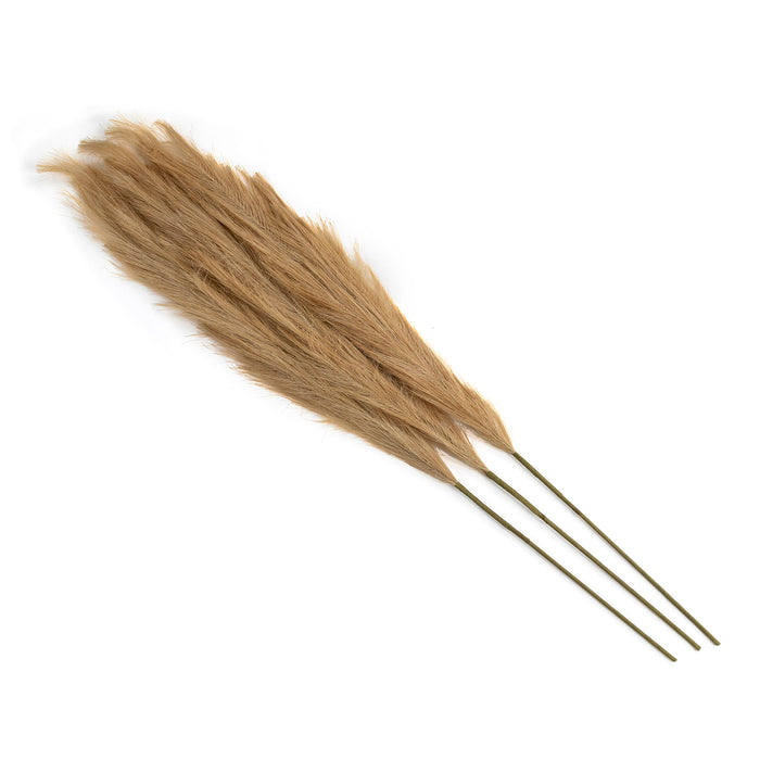 3 pcs Faux Artificial Pampas Grass Stem 43" - Champagne