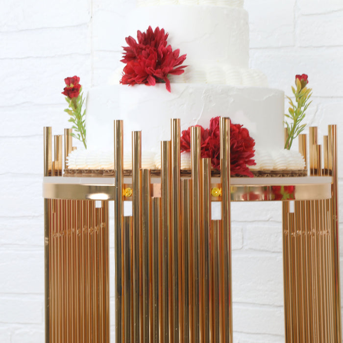 3 pcs of Gold Plinths Round Display Stand