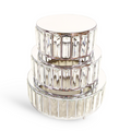 3 pc/set Round Crystal Pendant Cake/Dessert Stands - Silver