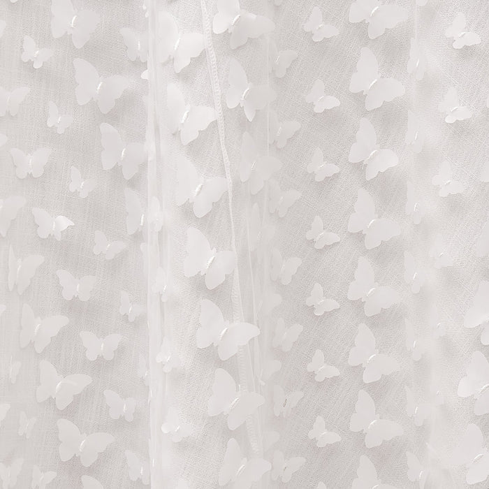 3D Butterfly Sheer Table Overlay Topper 50"x50" Square - White - CV Linens