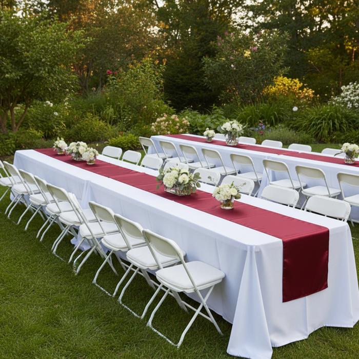 Outdoor Morning Gala – Burgundy Satin