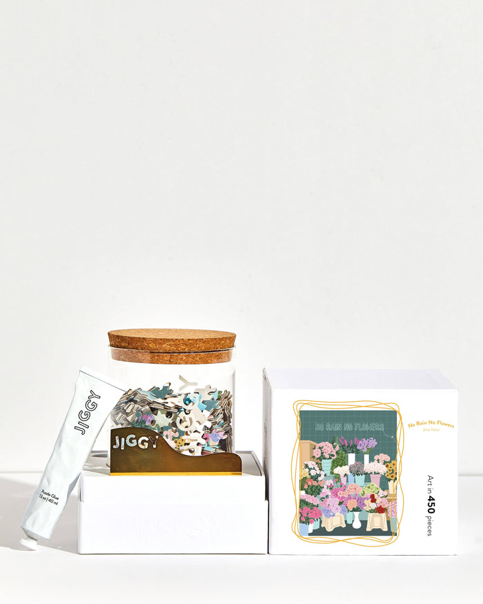 450pc Puzzle & Glue Kit: No Rain No Flowers