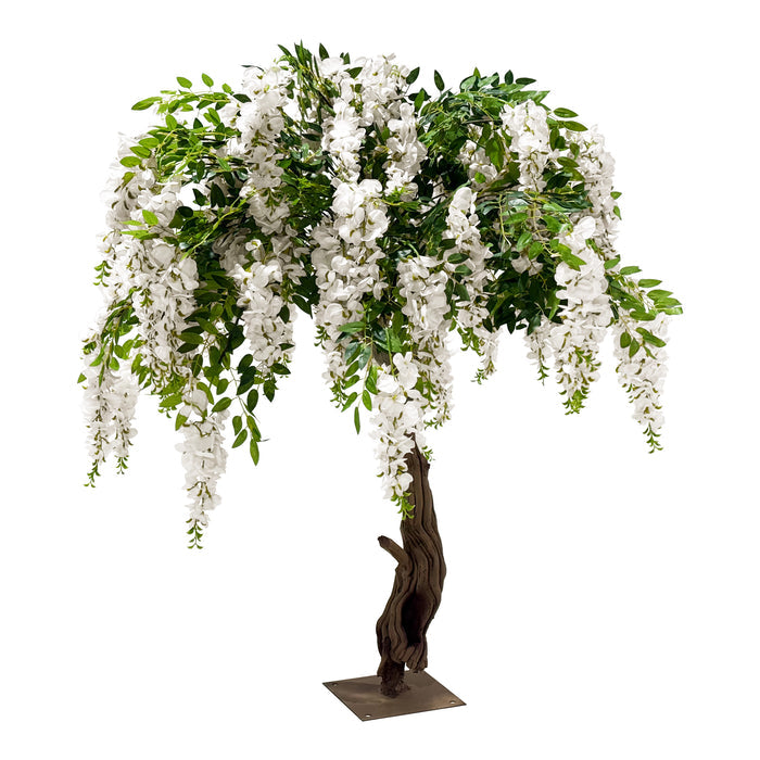 4ft Artificial White Wisteria Tree full view