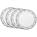 4pc/set Signature Scallop Placemats White/Black Trim bundle