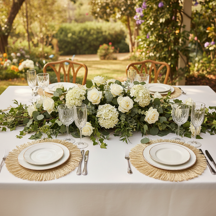 4pc/set Woven Fringe 15" Placemats - Champagne