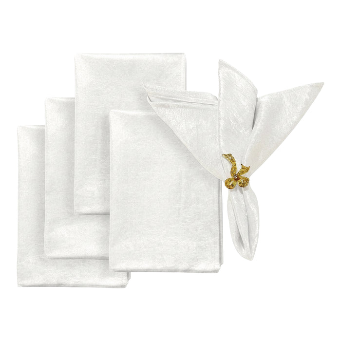 5pcs/pk Crinkle Shimmer 20"x20" Napkin - Light Ivory/Off White