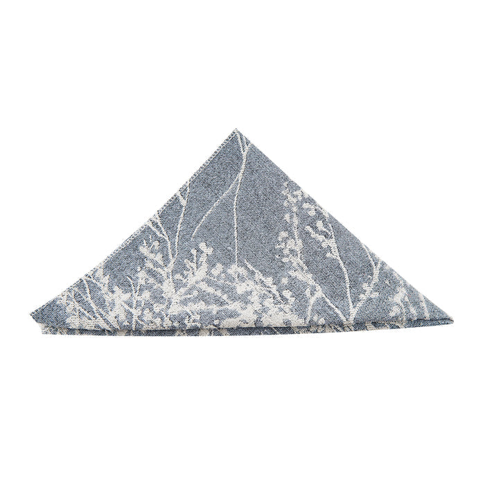 underside of the Leaf Branch Reversible Jacquard Napkin 20"x20" Dusty Blue