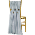 5pcs Pack of Chiffon Chair Sashes/Ties - Dusty Blue - CV Linens