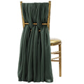 5pcs Pack of Chiffon Chair Sashes/Ties - Hunter Green - CV Linens