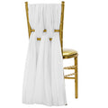 5pcs Pack of Chiffon Chair Sashes/Ties - White - CV Linens