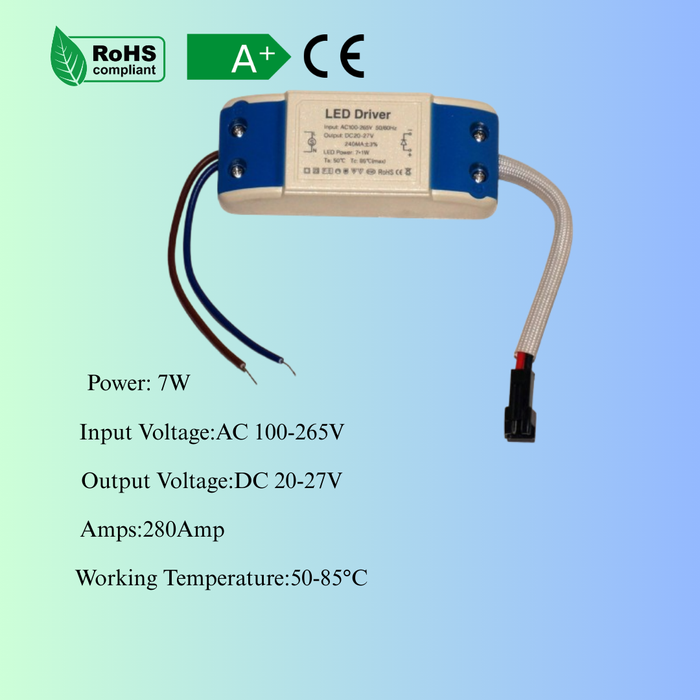 7W Constant Current LED Driver 280mA DC 20-27V Power Supply~3322