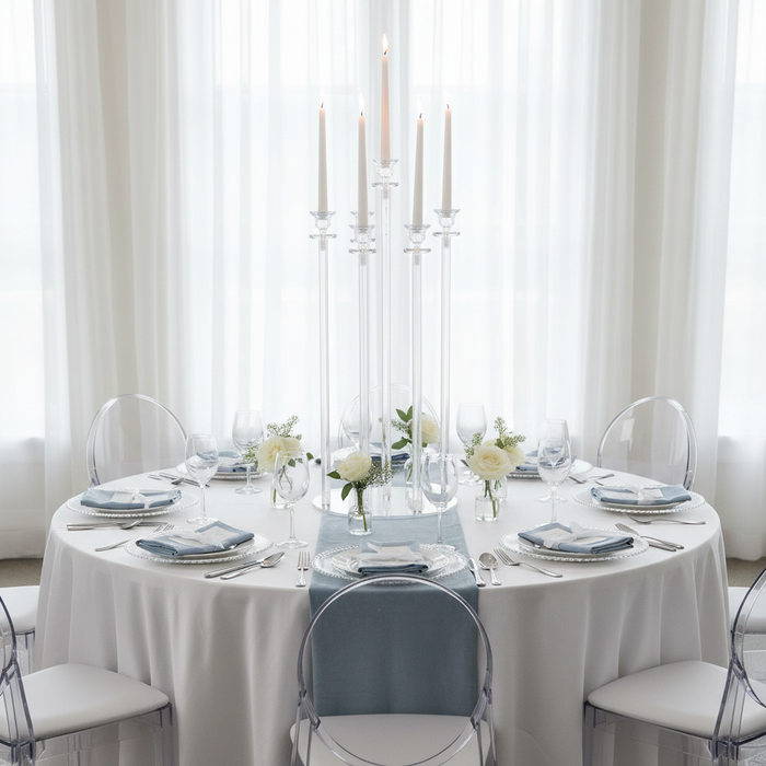 8 Arms Acrylic Candelabra Centerpiece - Clear
