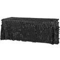 90"x132" Petal Circle Taffeta Rectangular Tablecloth - Black - CV Linens