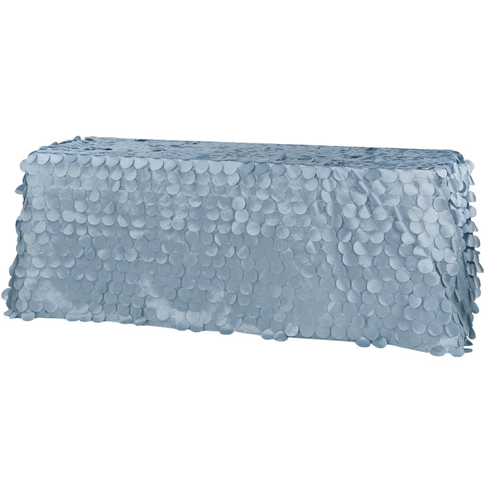90"x132" Petal Circle Taffeta Rectangular Tablecloth - Dusty Blue - CV Linens