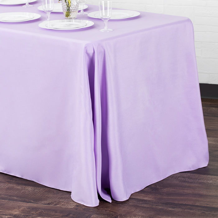 90"x132" Rectangular Oblong Polyester Tablecloth - Lavender - CV Linens