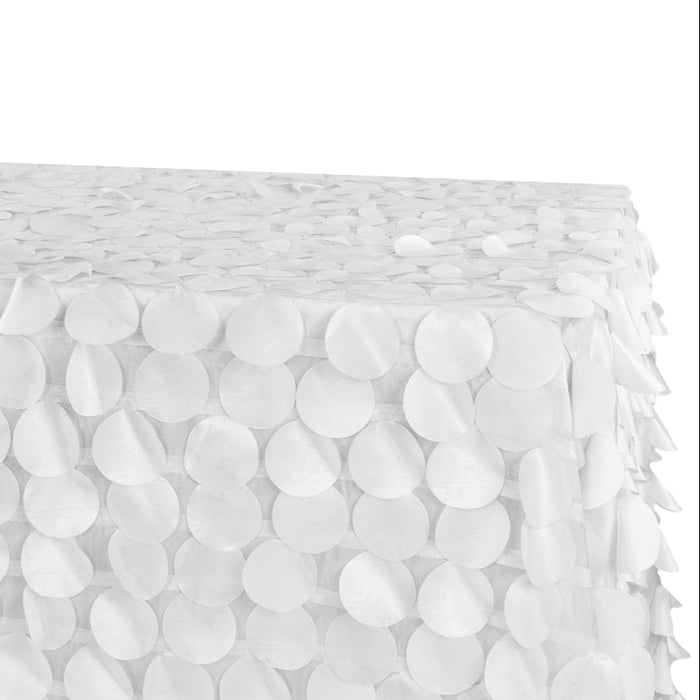 90"x156" Petal Circle Taffeta Rectangular Tablecloth - White - CV Linens