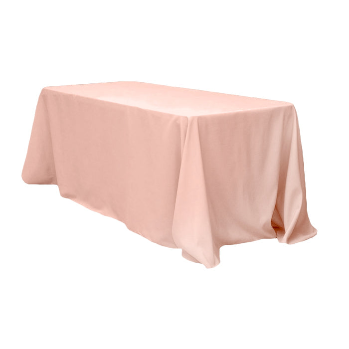 90"x156" Rectangular Oblong Premium Polyester Tablecloth - Blush/Rose Gold