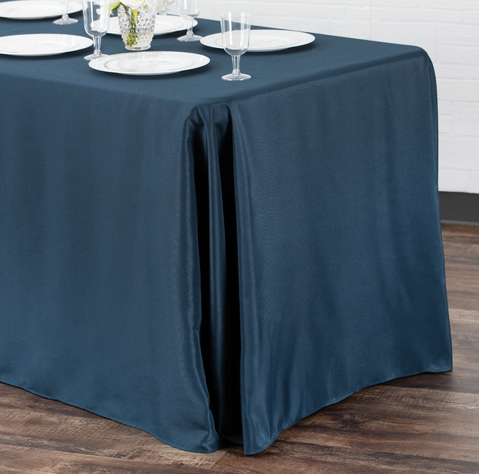 90"x156" Rectangular Oblong Polyester Tablecloth - Navy Blue - CV Linens