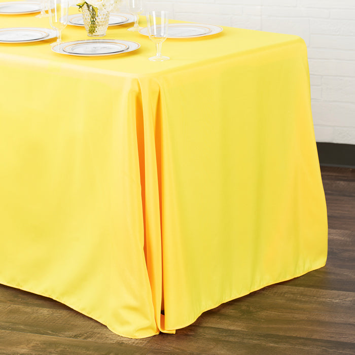 90"x156" Rectangular Oblong Polyester Tablecloth - Yellow - CV Linens