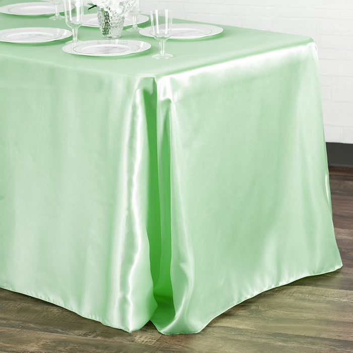 90"x156" Rectangular Satin Tablecloth - Mint Green
